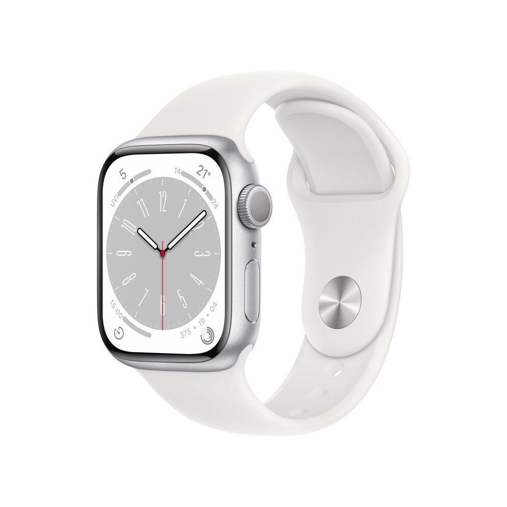 Apple Watch Series 8 Silver Aluminium Case with White Sport Band JumpPlus